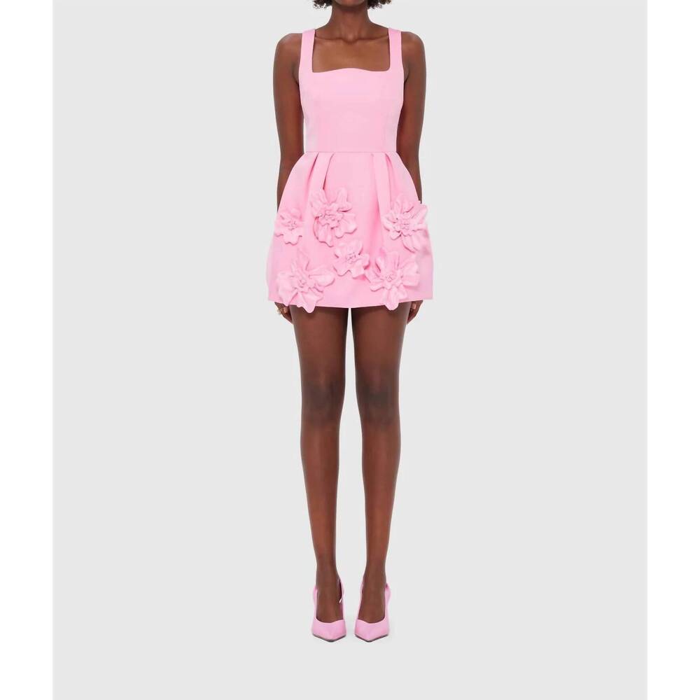NEW LEO LIN piper applique mini dress in baby pink